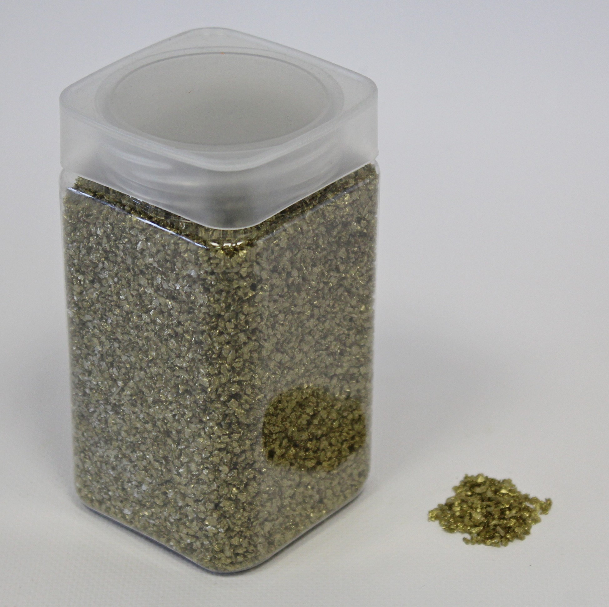 Písek sklo 1-2mm/500g zlatý