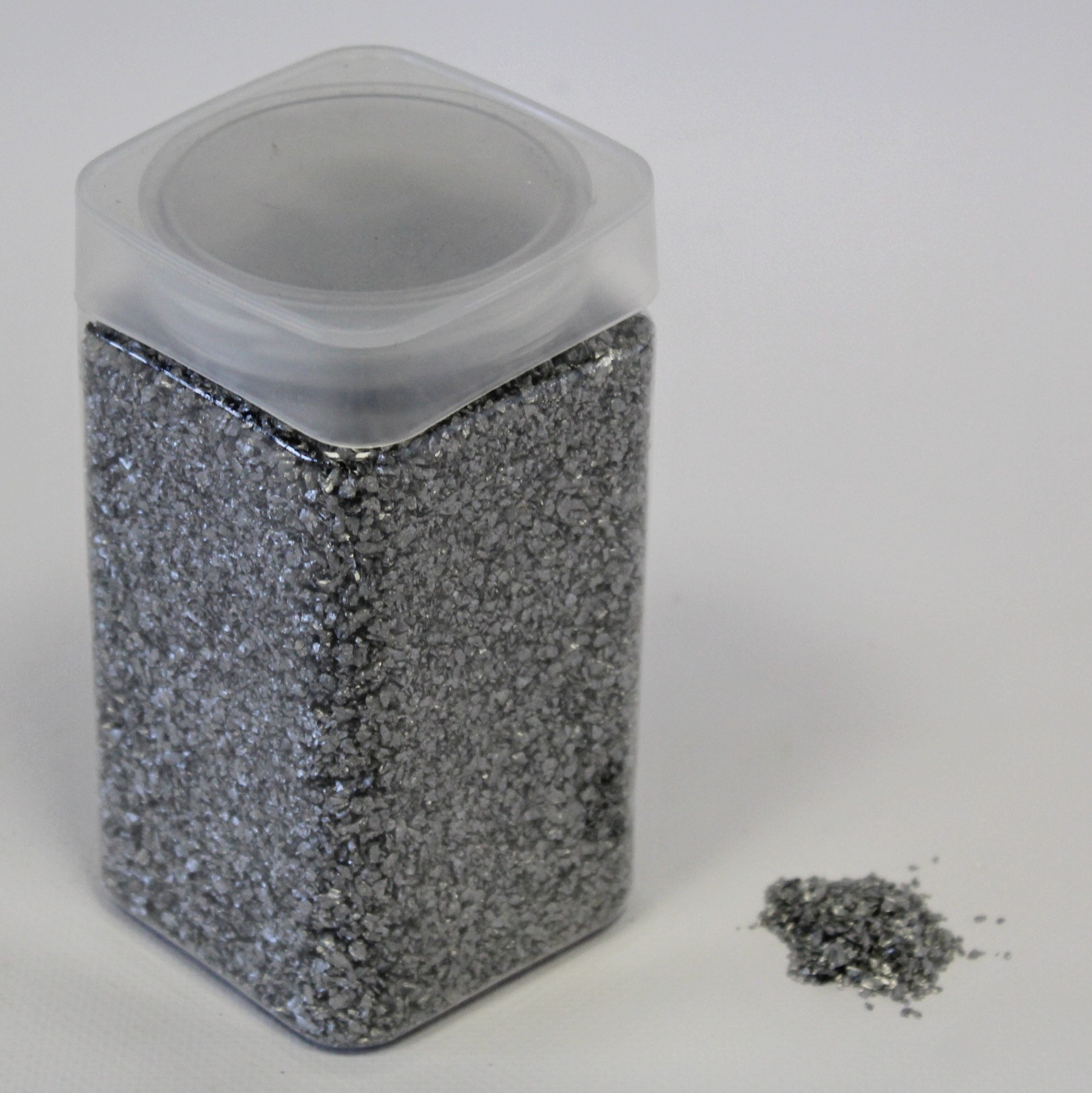 Písek sklo 1-2mm/500g stříbrný