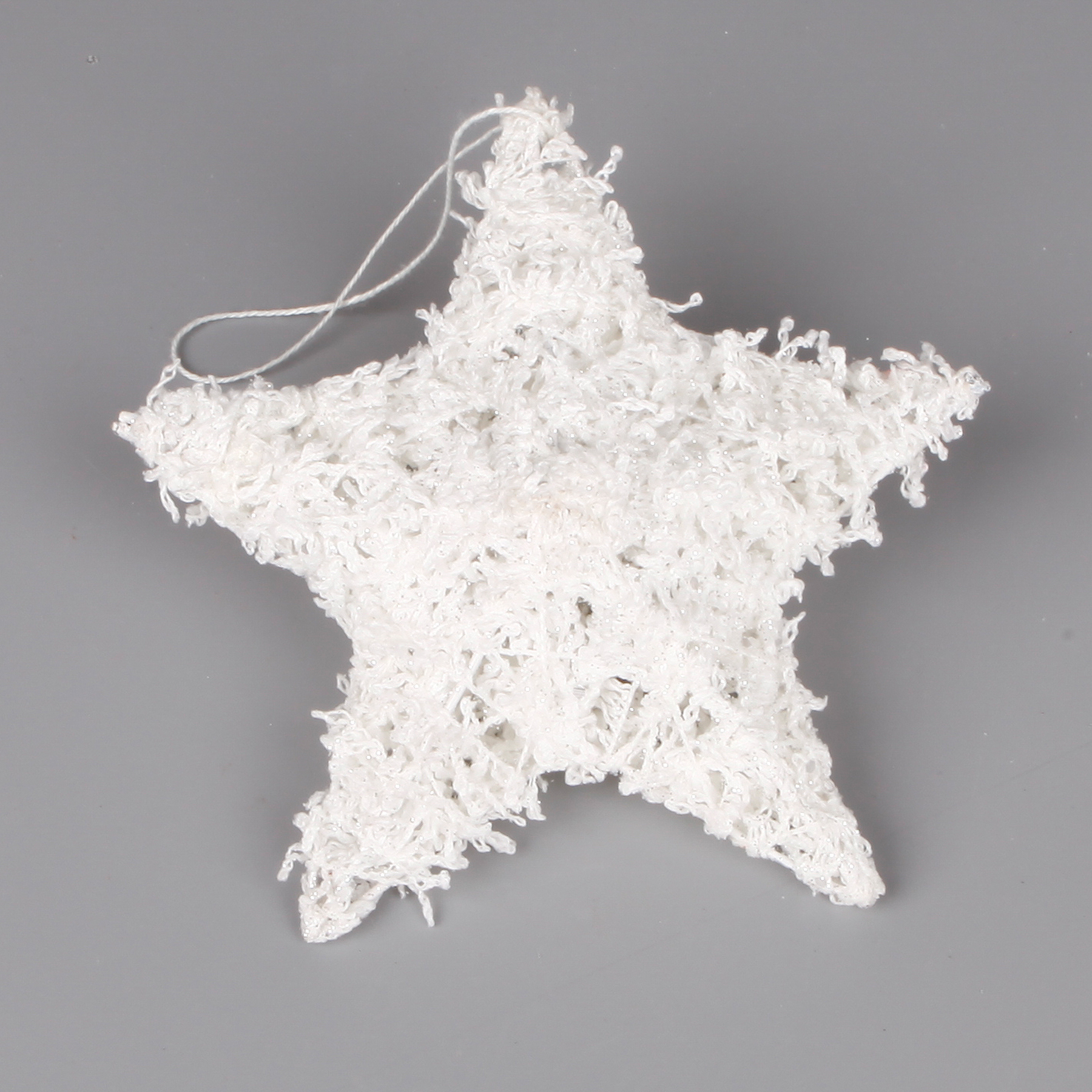 Hvězda 3D závěs textil pr.15cm bílá