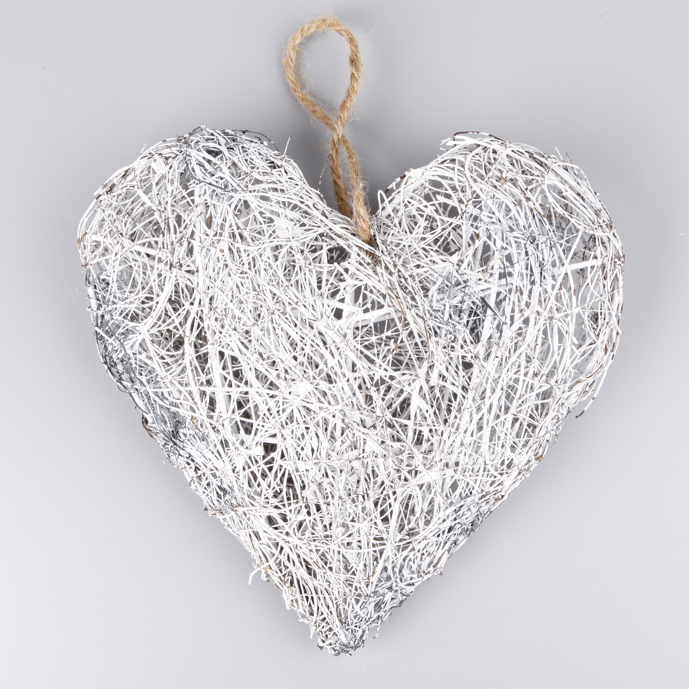 Proutí srdce závěs dl.20x19cm šedé