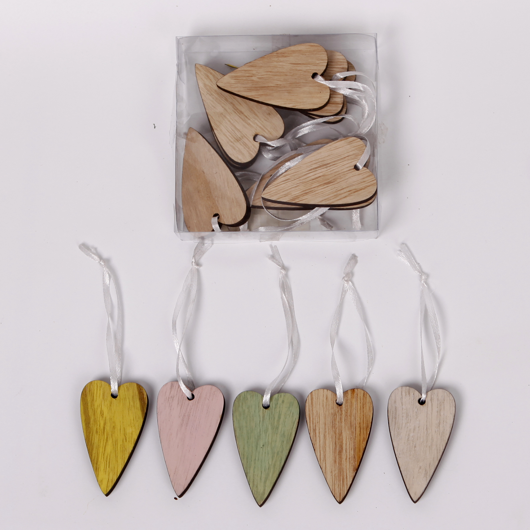 Srdíčko závěs dřevo pr.7cm S/9 mix