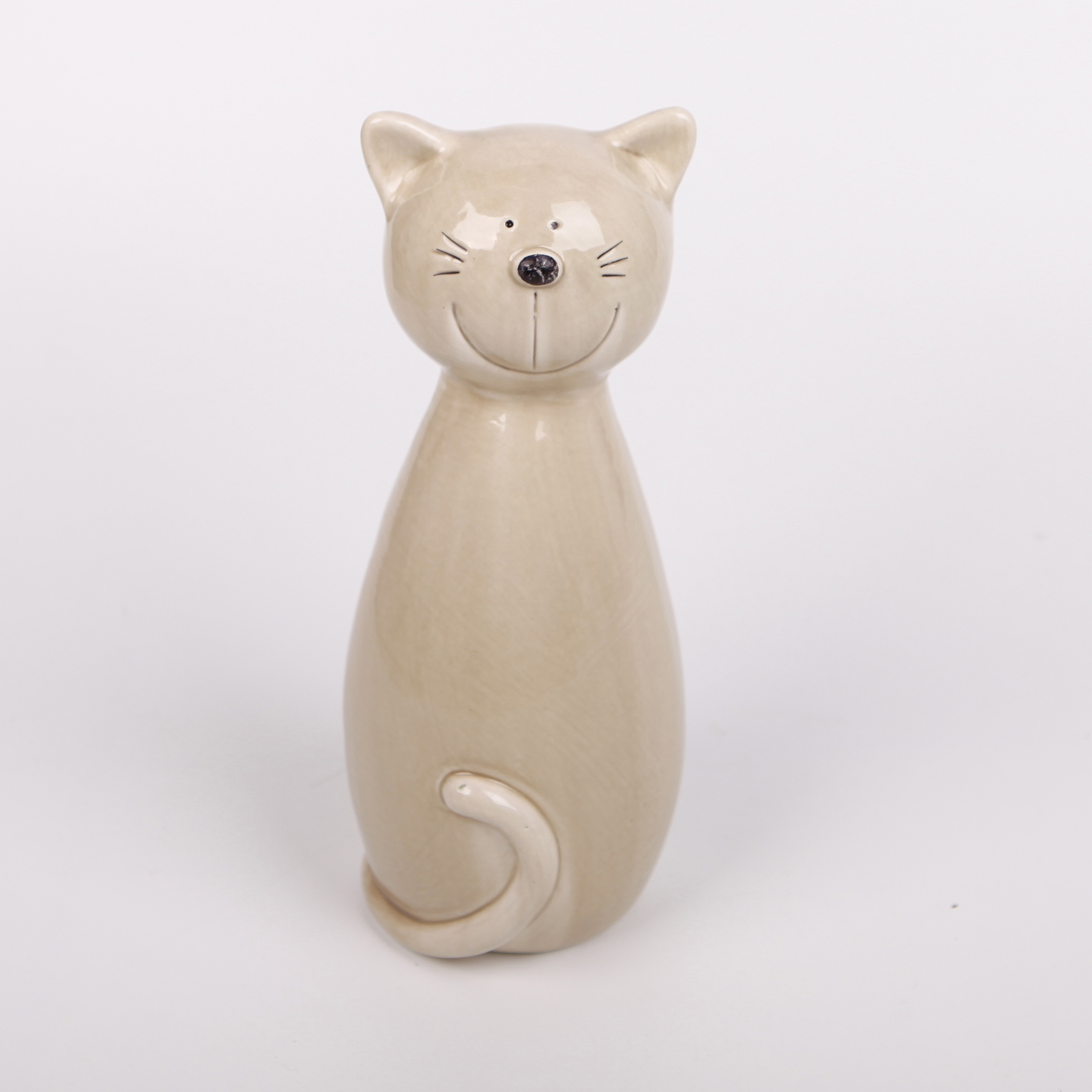 Kočka krémová v.24,5cm porcelán