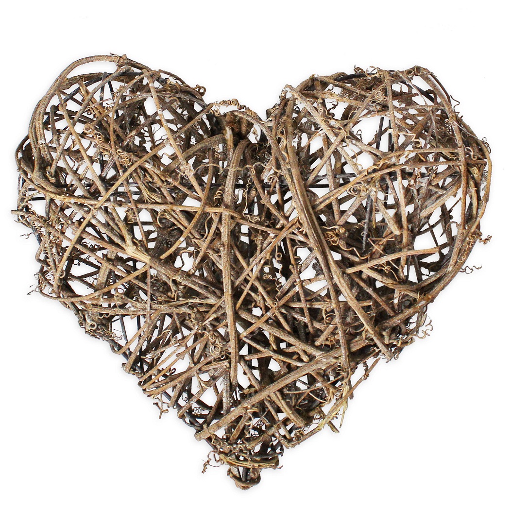 Proutí srdce dl.31x22cm hnědé