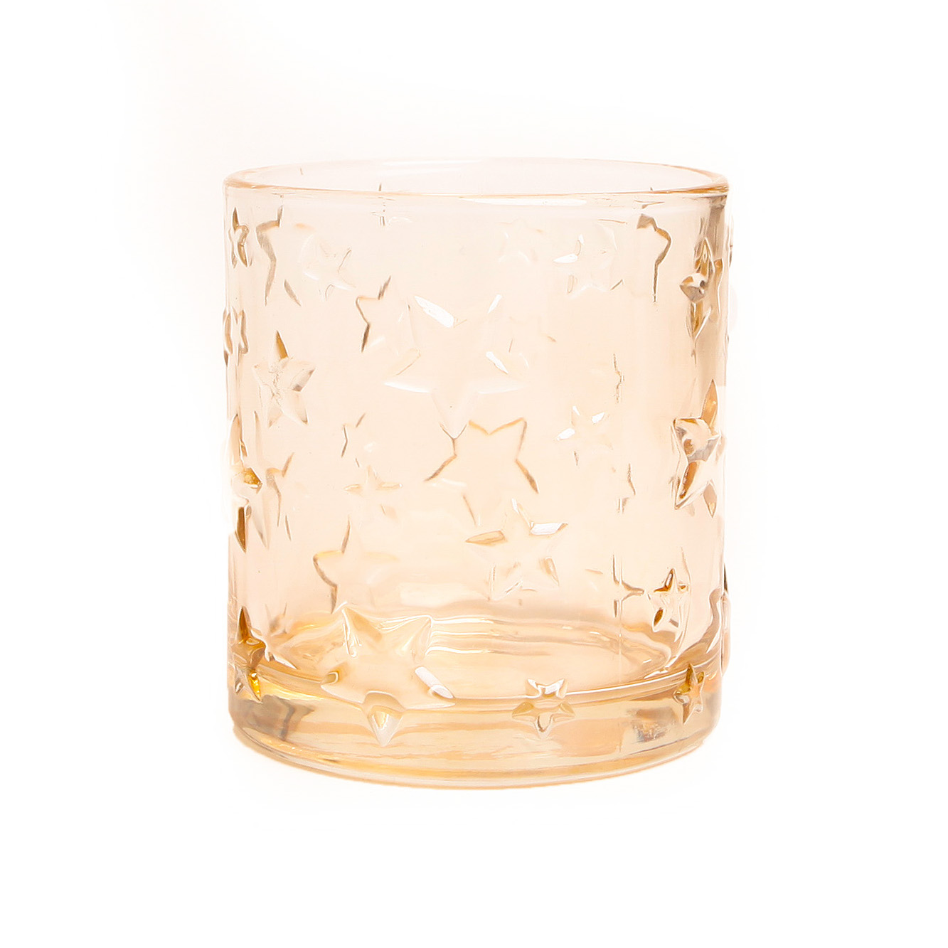 Sklo svícen v.12,3x9,8cm čirá zlatá