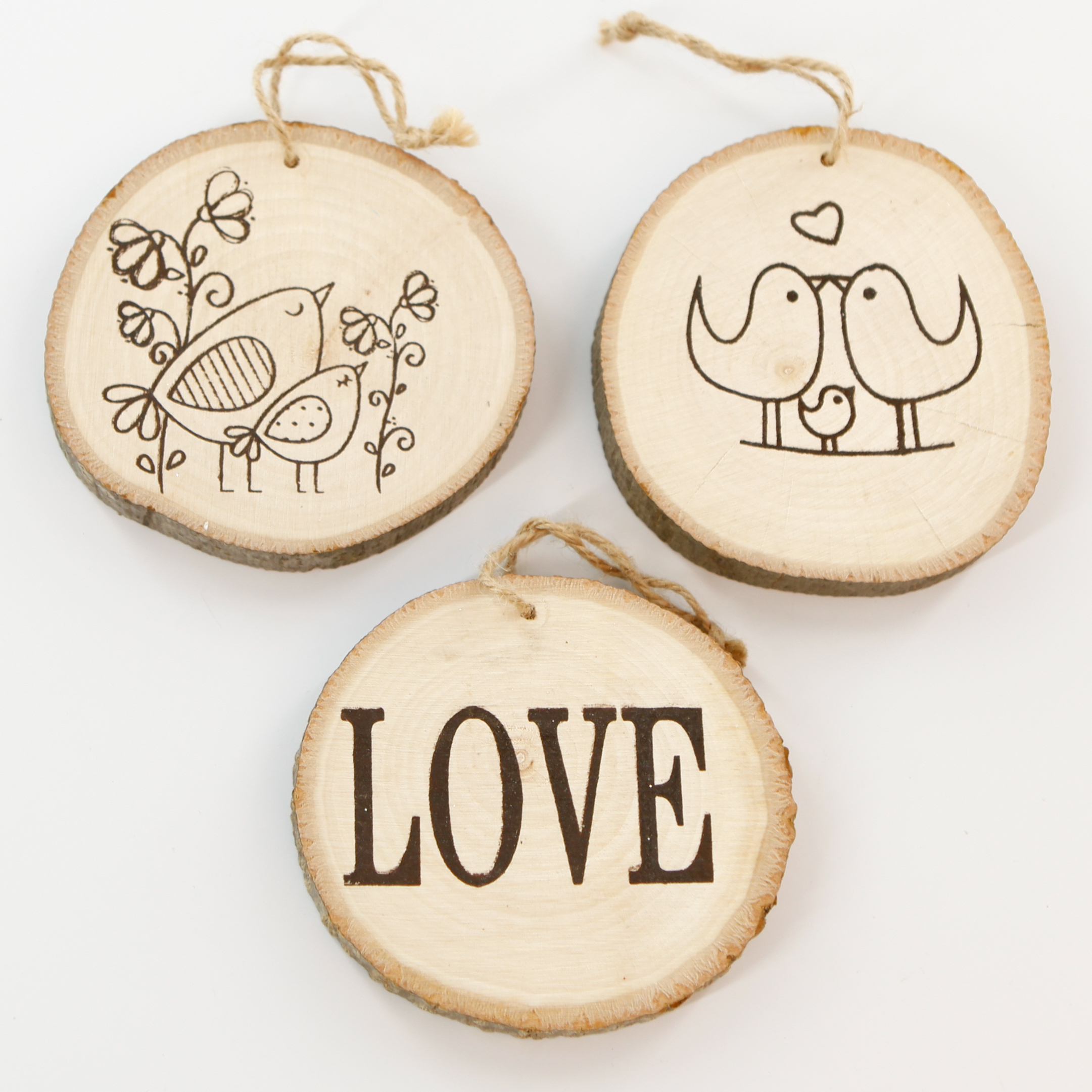 Závěs dřevo pr.11cm natural mix