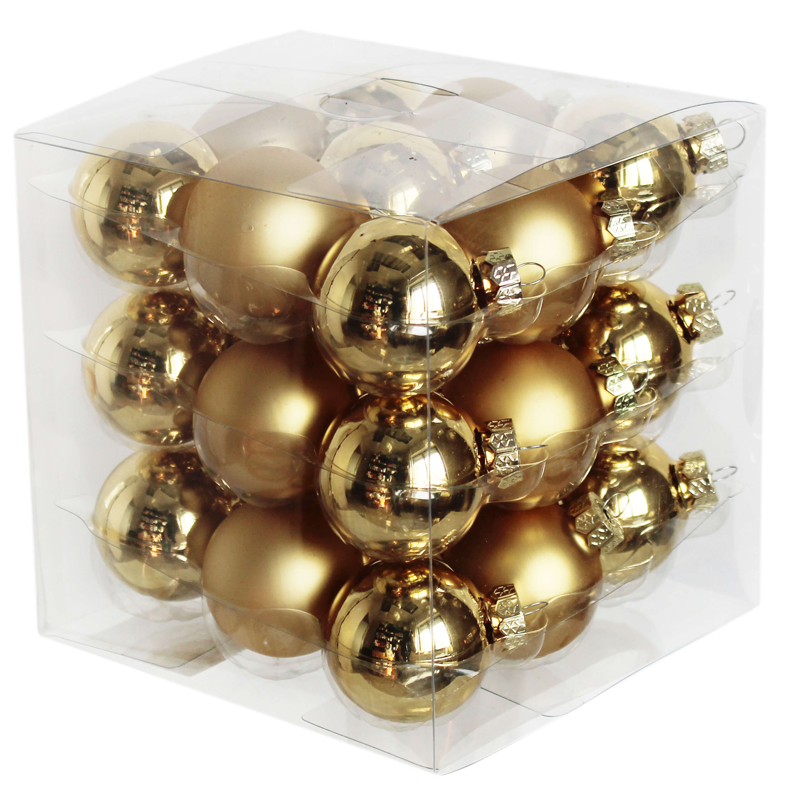 Koule sklo 6cm/27ks zlatá