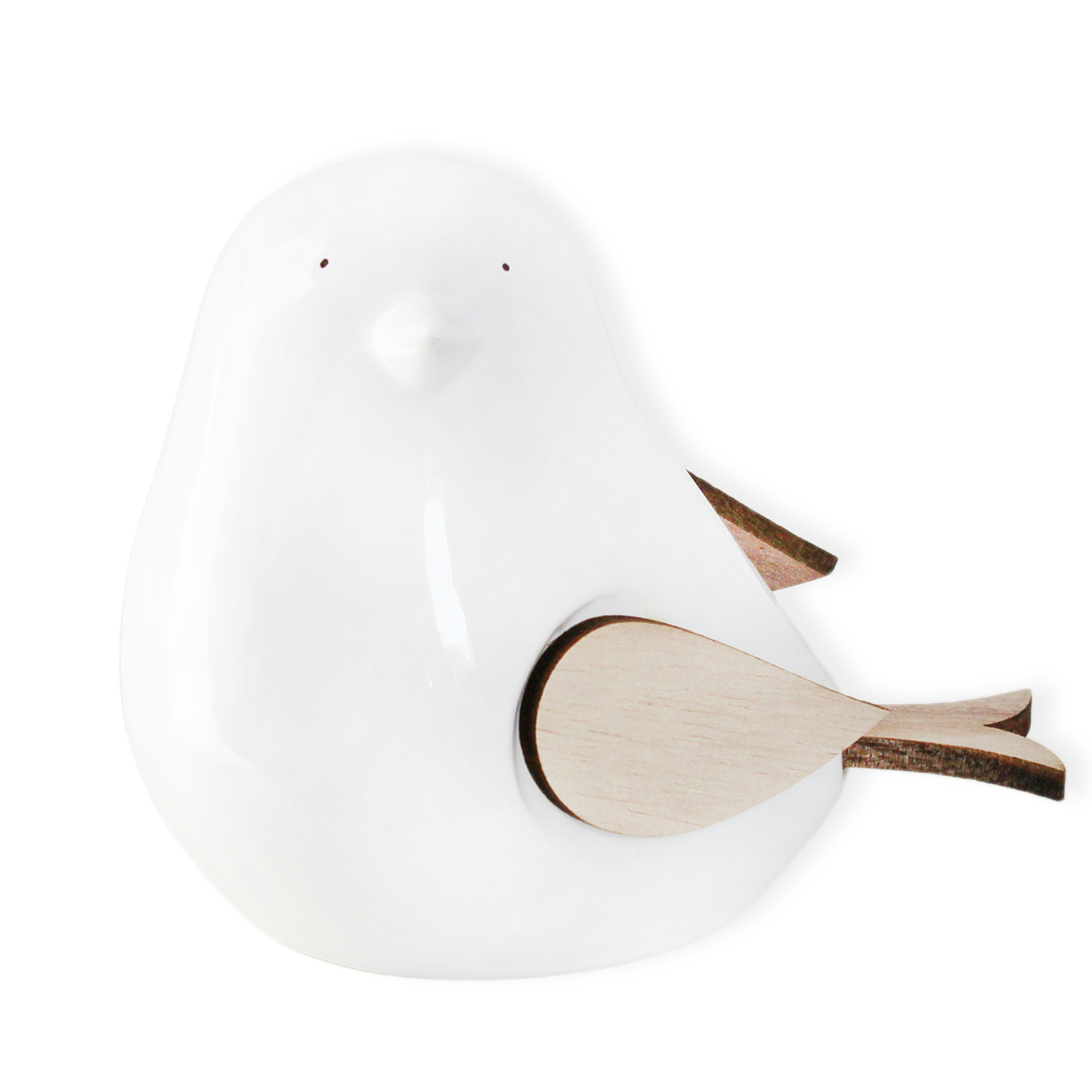 Ptáček keramika v.14cm bílý