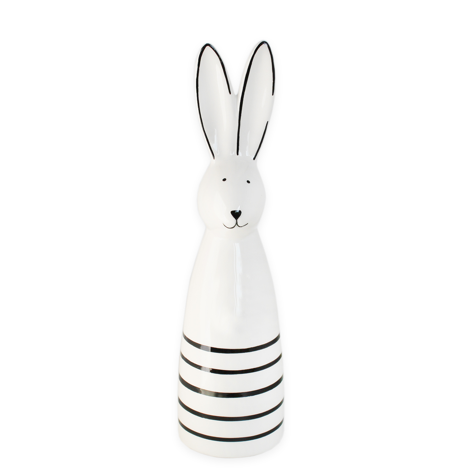 Zajíc porcelán v.25cm bílá/černá