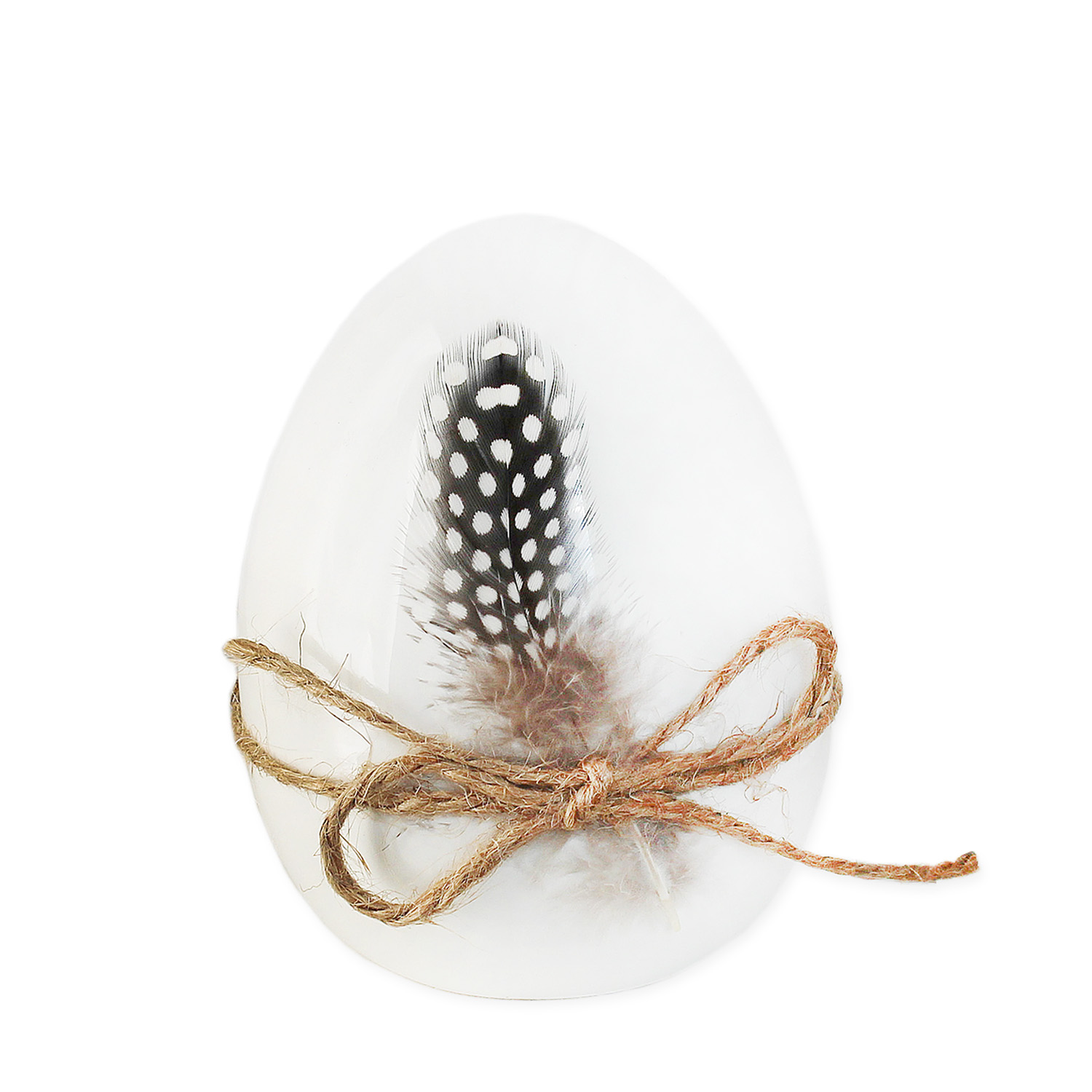 Vajíčko porcelán/peří v.8,5cm bílé