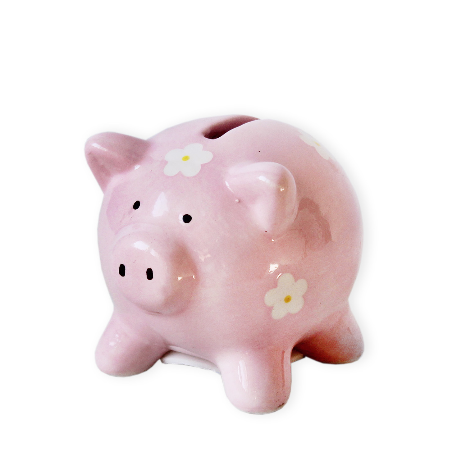 Prasátko pokladnička keramika dl.7x6cm růžová