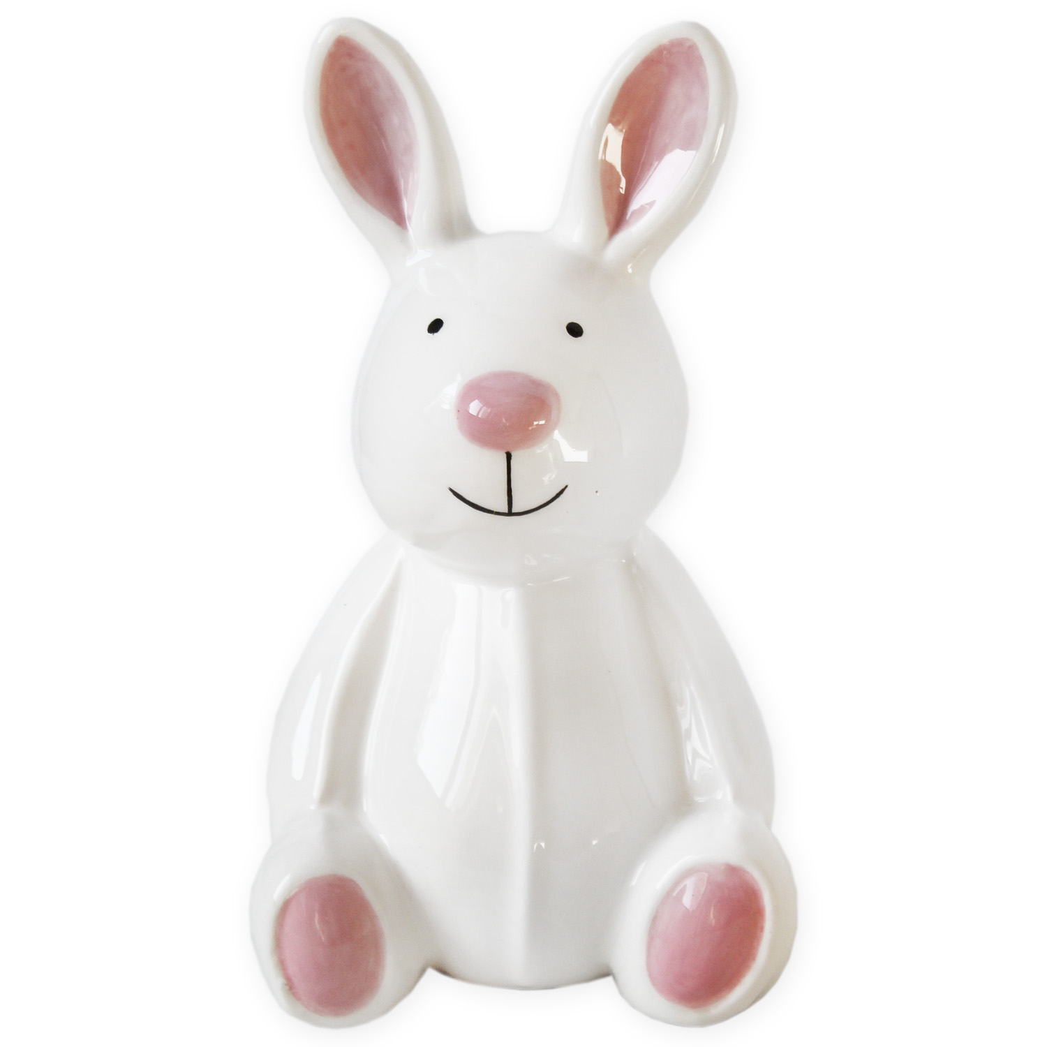 Zajíc pokladnička keramika v.17,7cm bílý