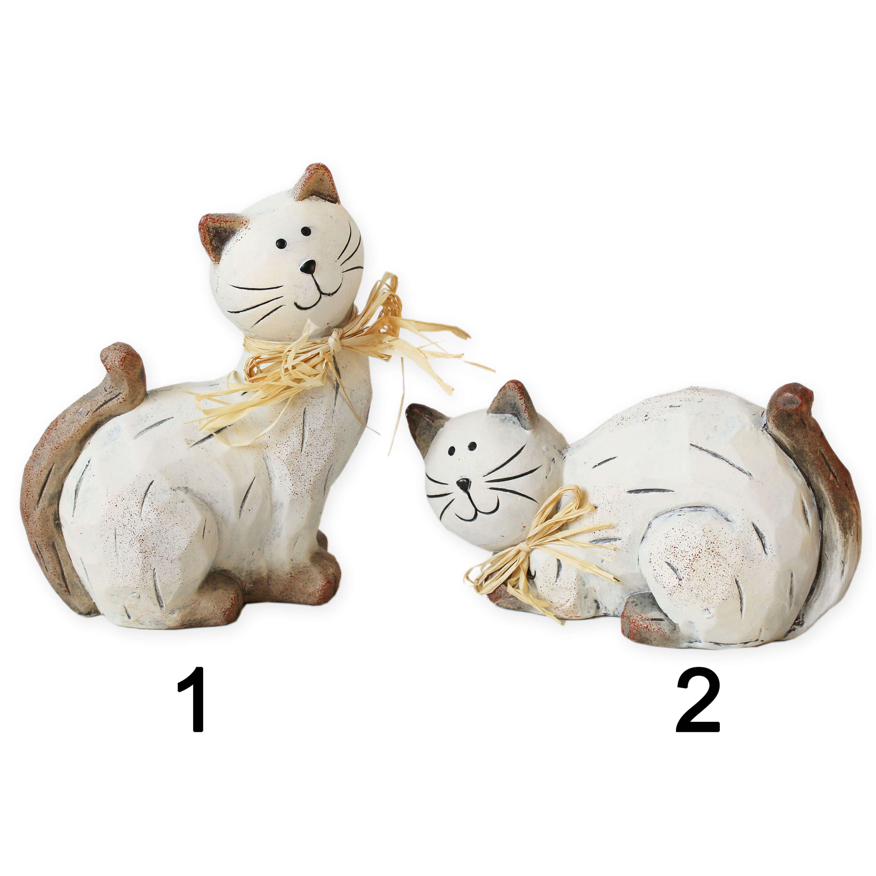 Kočka keramika v.18x7cm natural