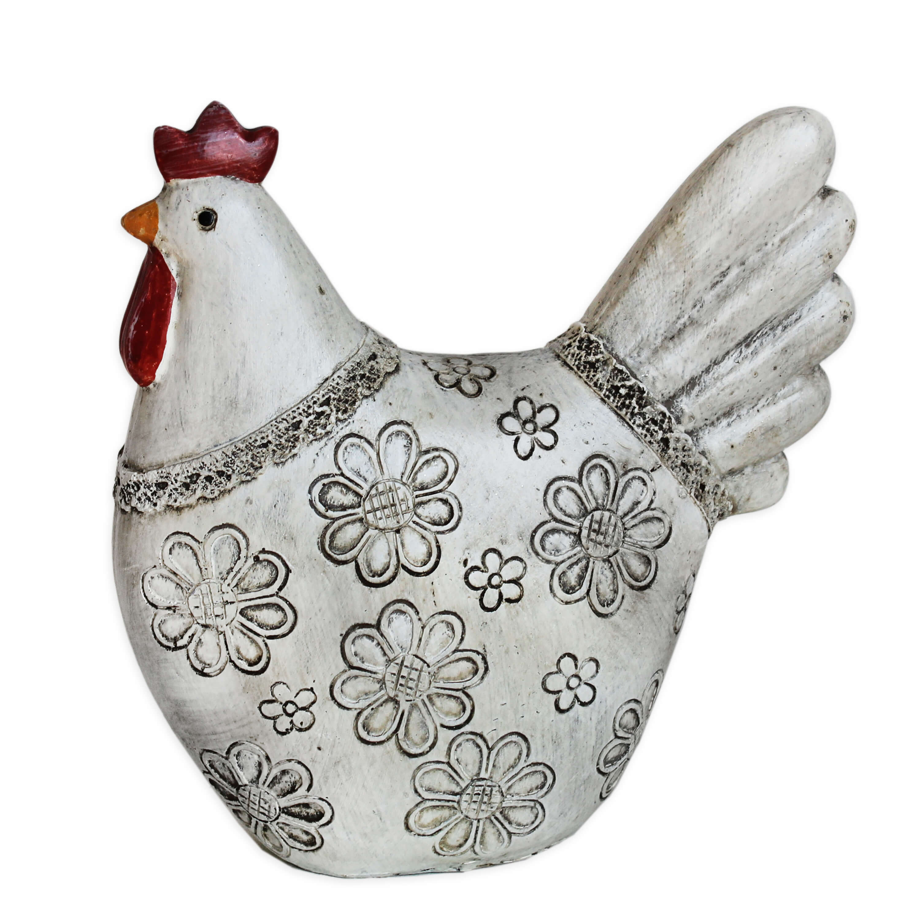 Slepice polyresin v.18cm natural