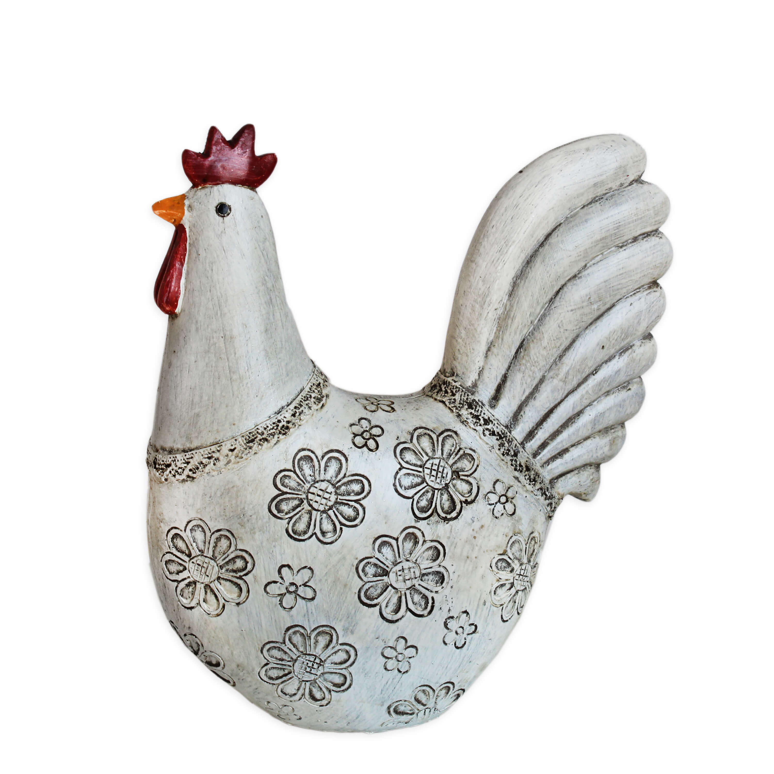 Kohout polyresin v.16,5cm šedý