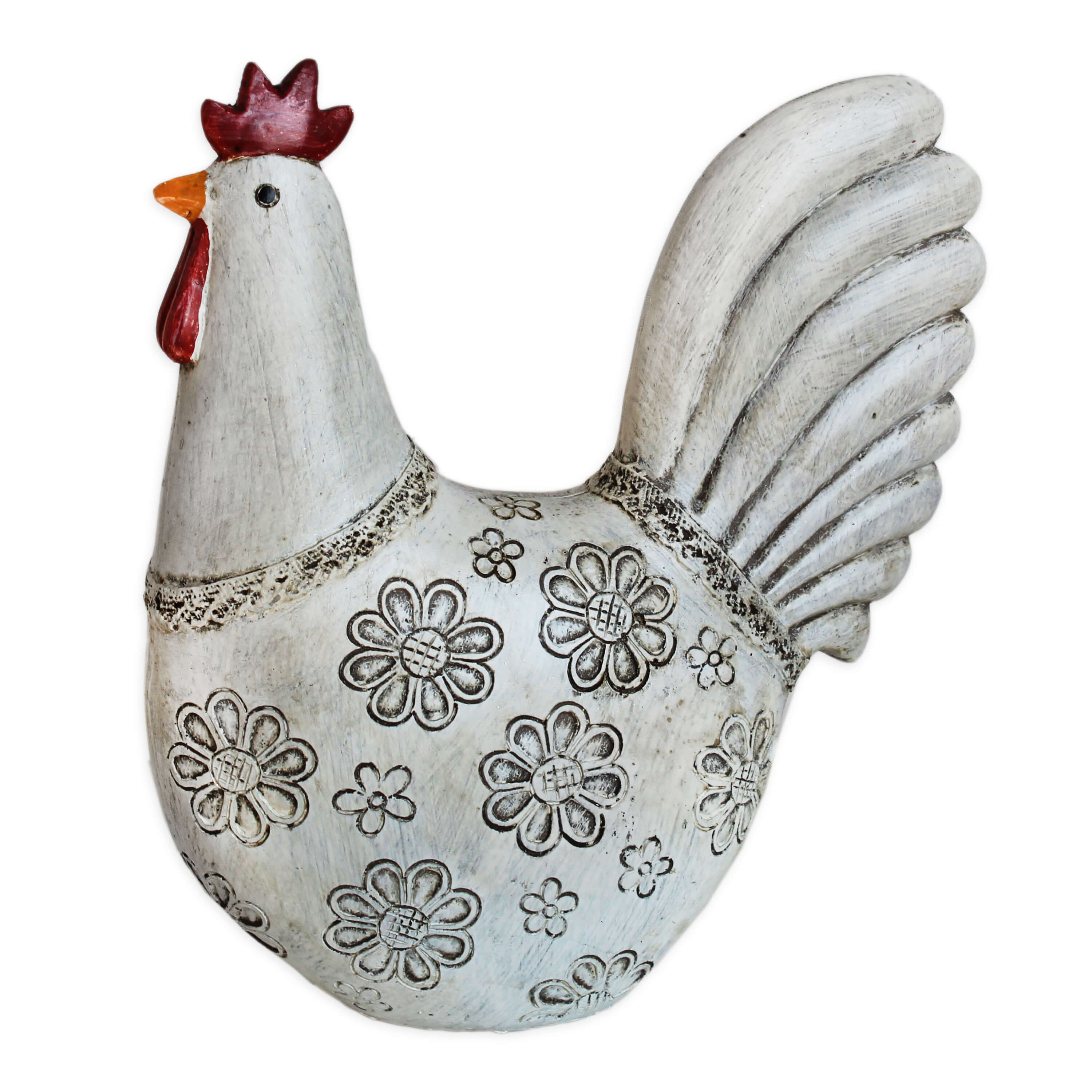 Kohout polyresin v.23cm šedá