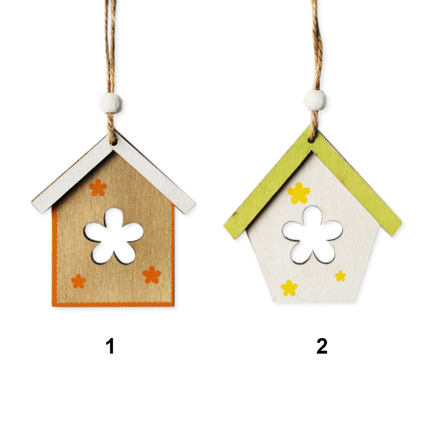 Domek dřevo jarní závěs v.8x8cm mix