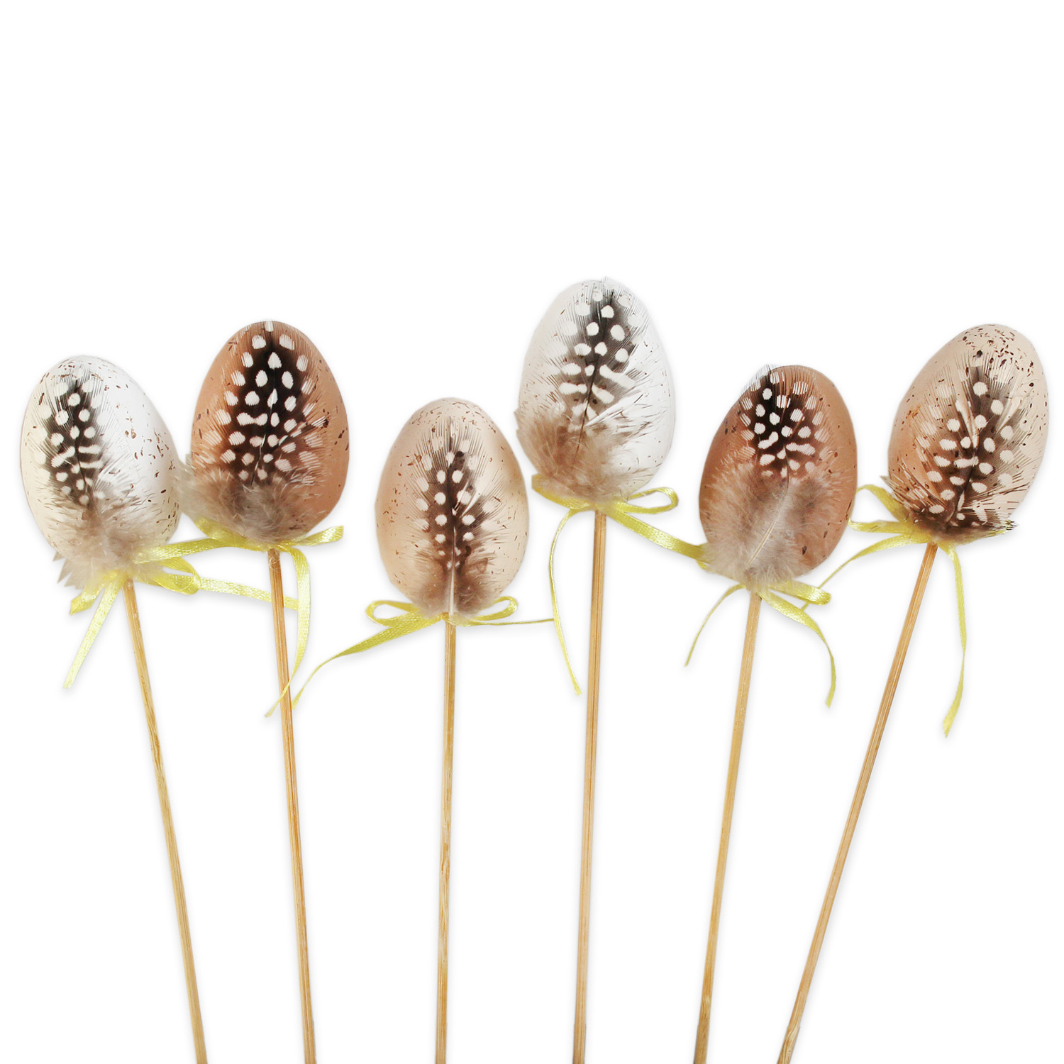 Vajíčka zápich pvc v.30cm mix bílá/natural S/6