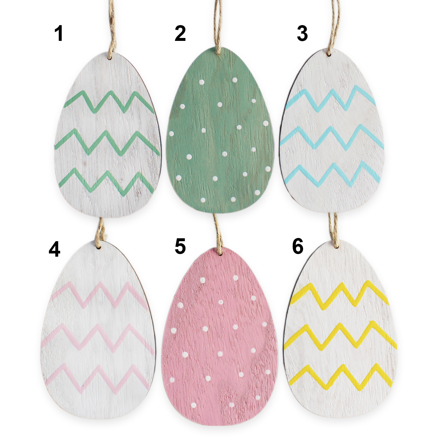 Vajíčka závěs dřevo 10cm mix
