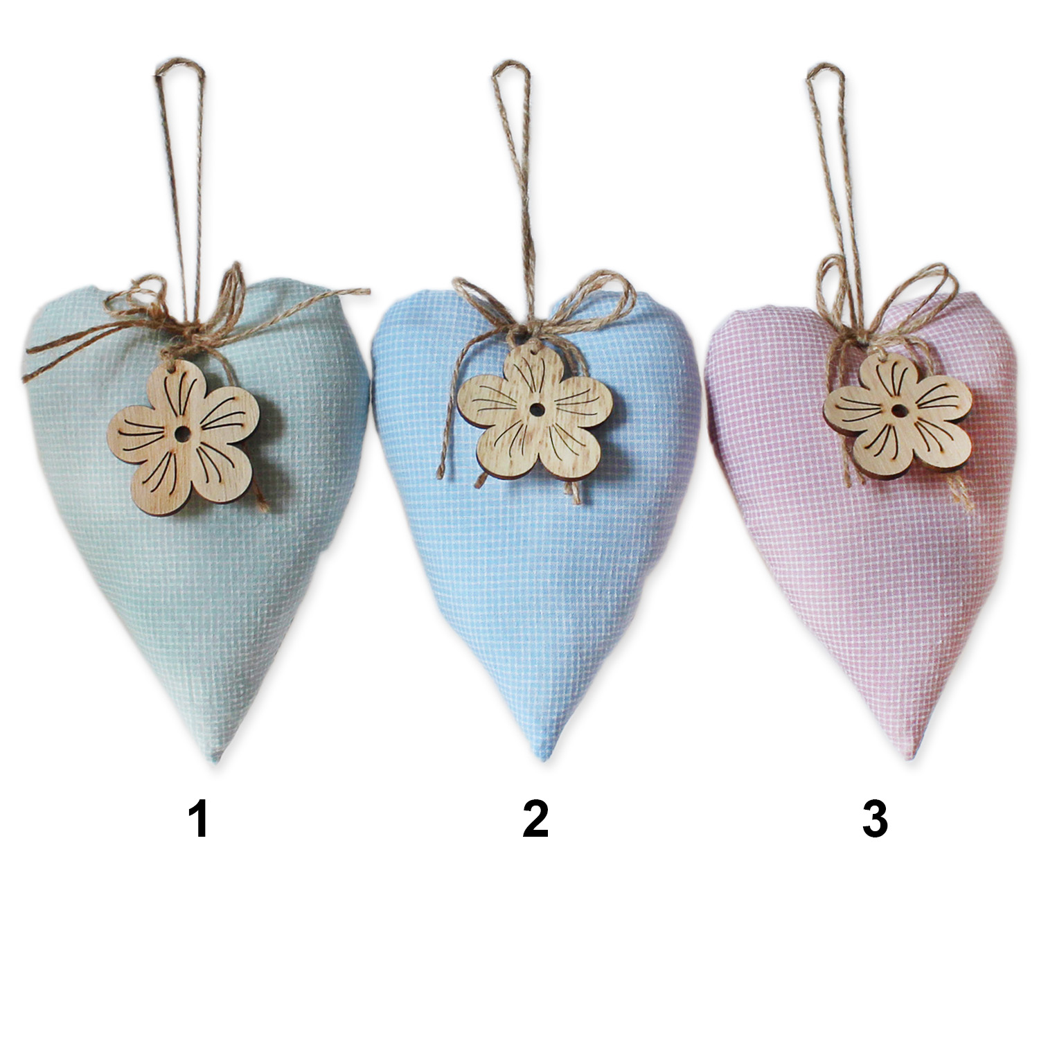 Srdíčko závěs textil pr.15cm mix