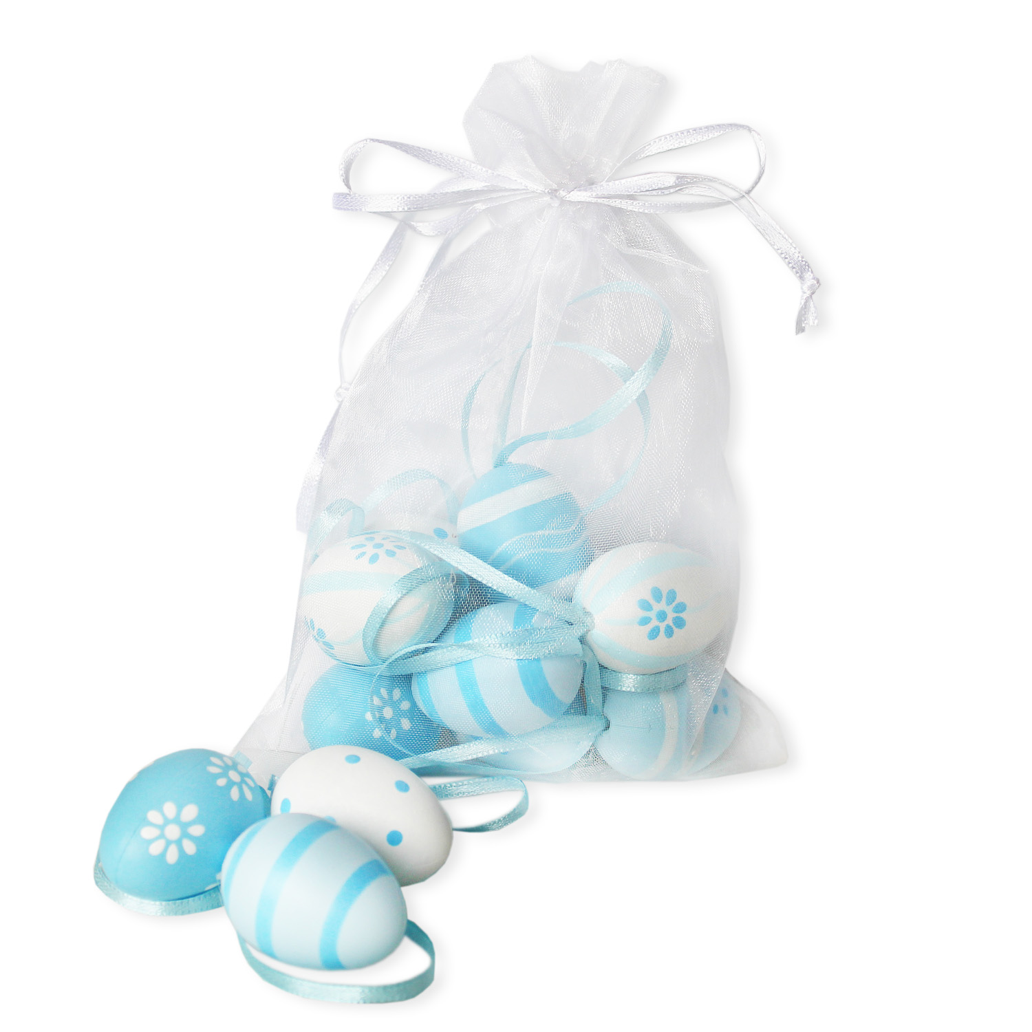 Vajíčka pvc závěs pr.4cm modrá S/12ks