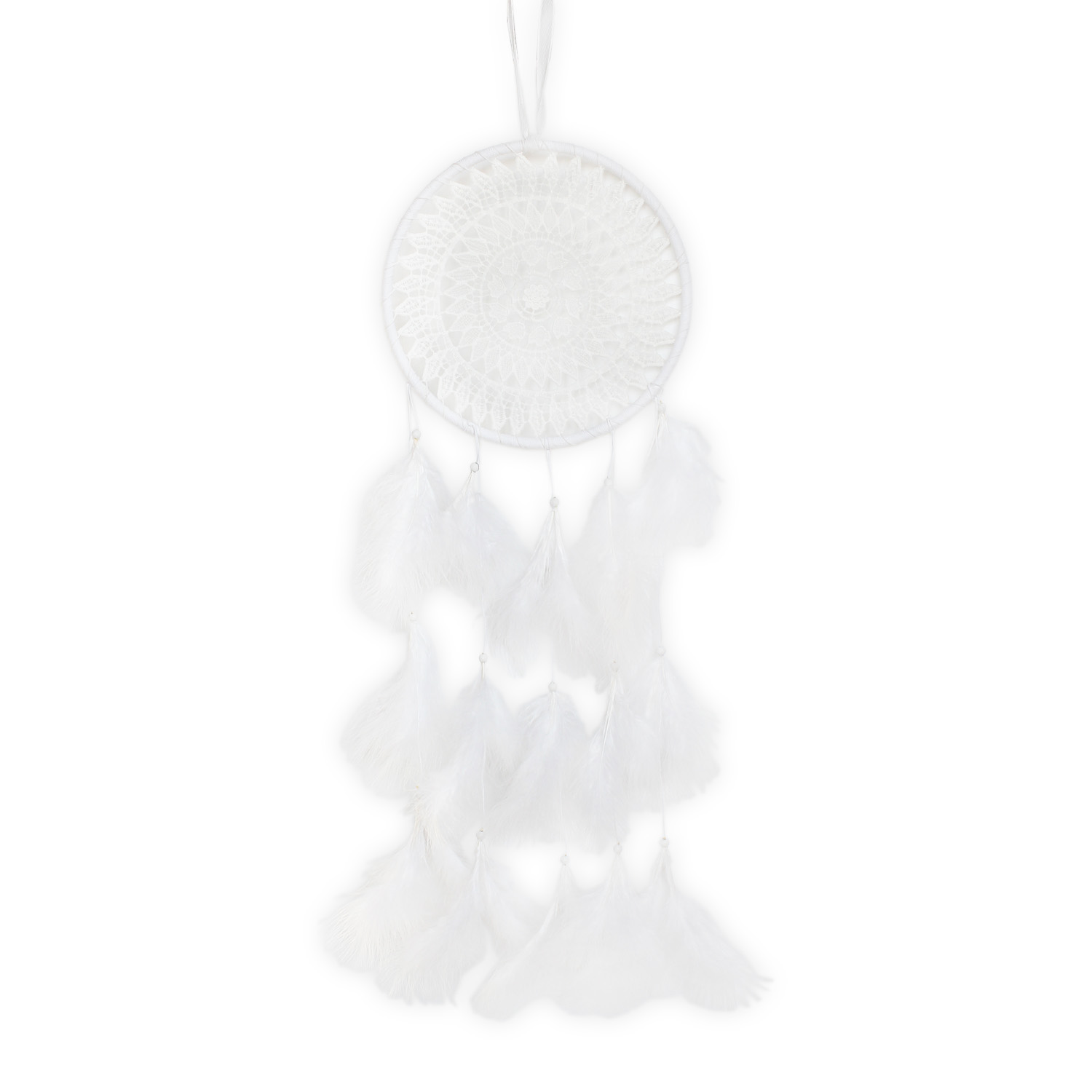 Lapač snů textil pr.25x88cm bílý