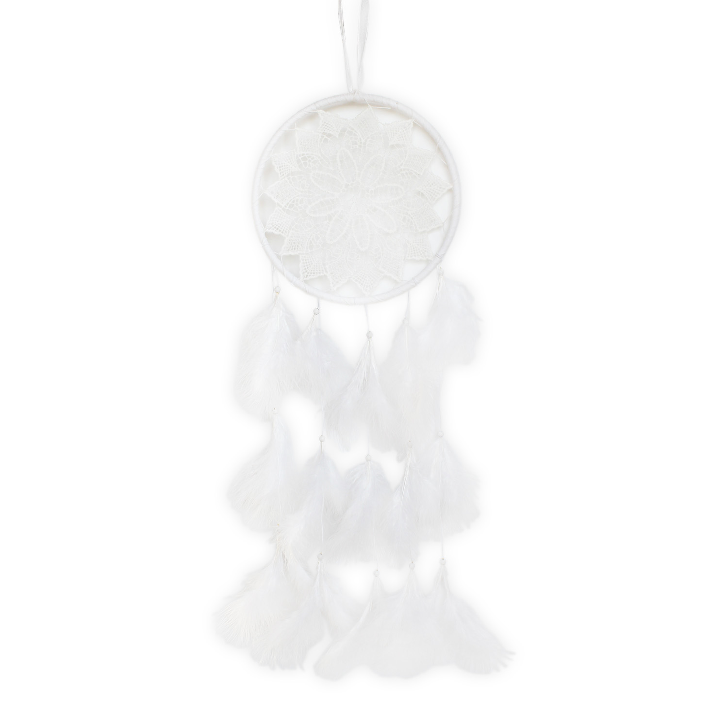 Lapač snů textil dl.88s25cm bílá