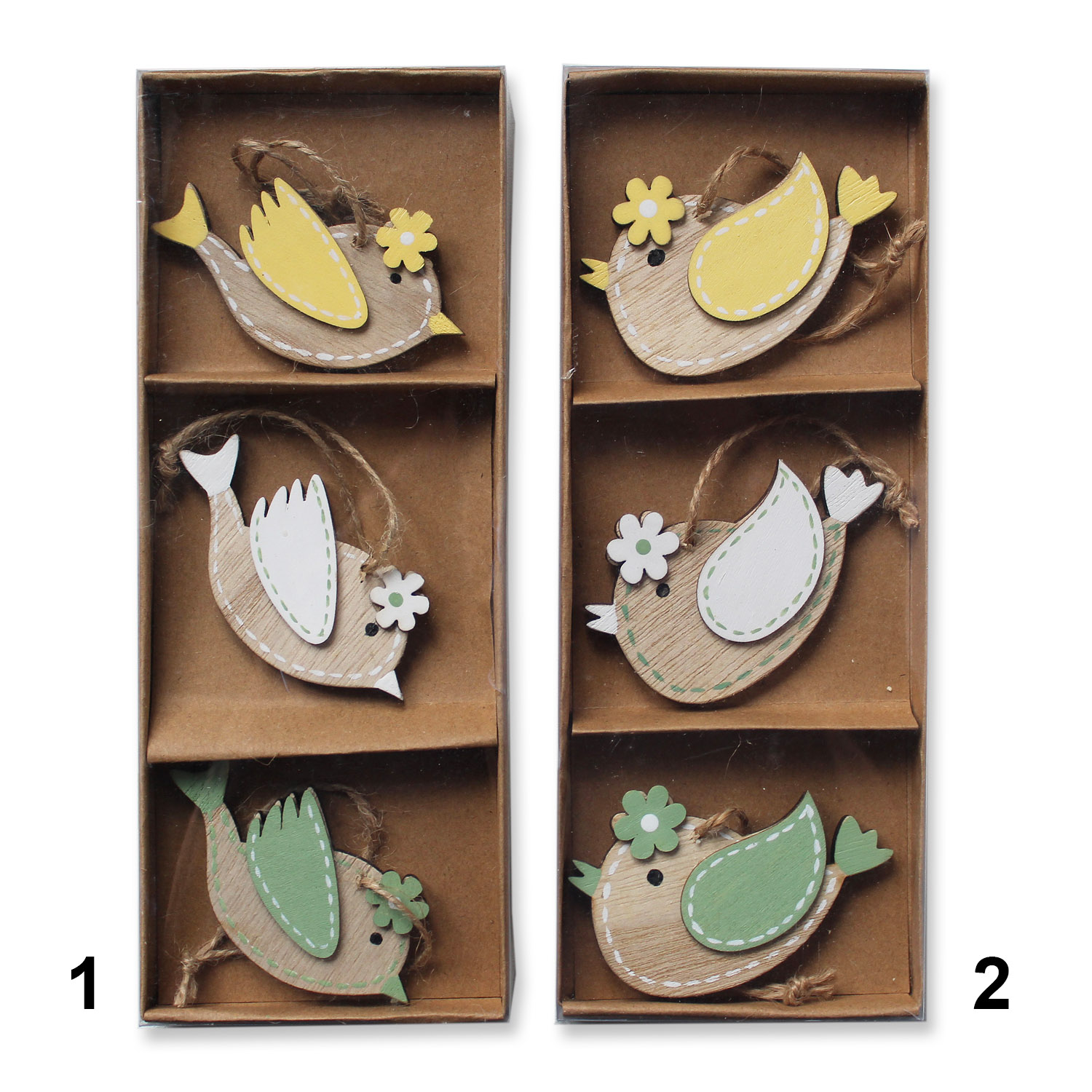 Ptáček závěs dřevo pr.7,5cm mix S/3