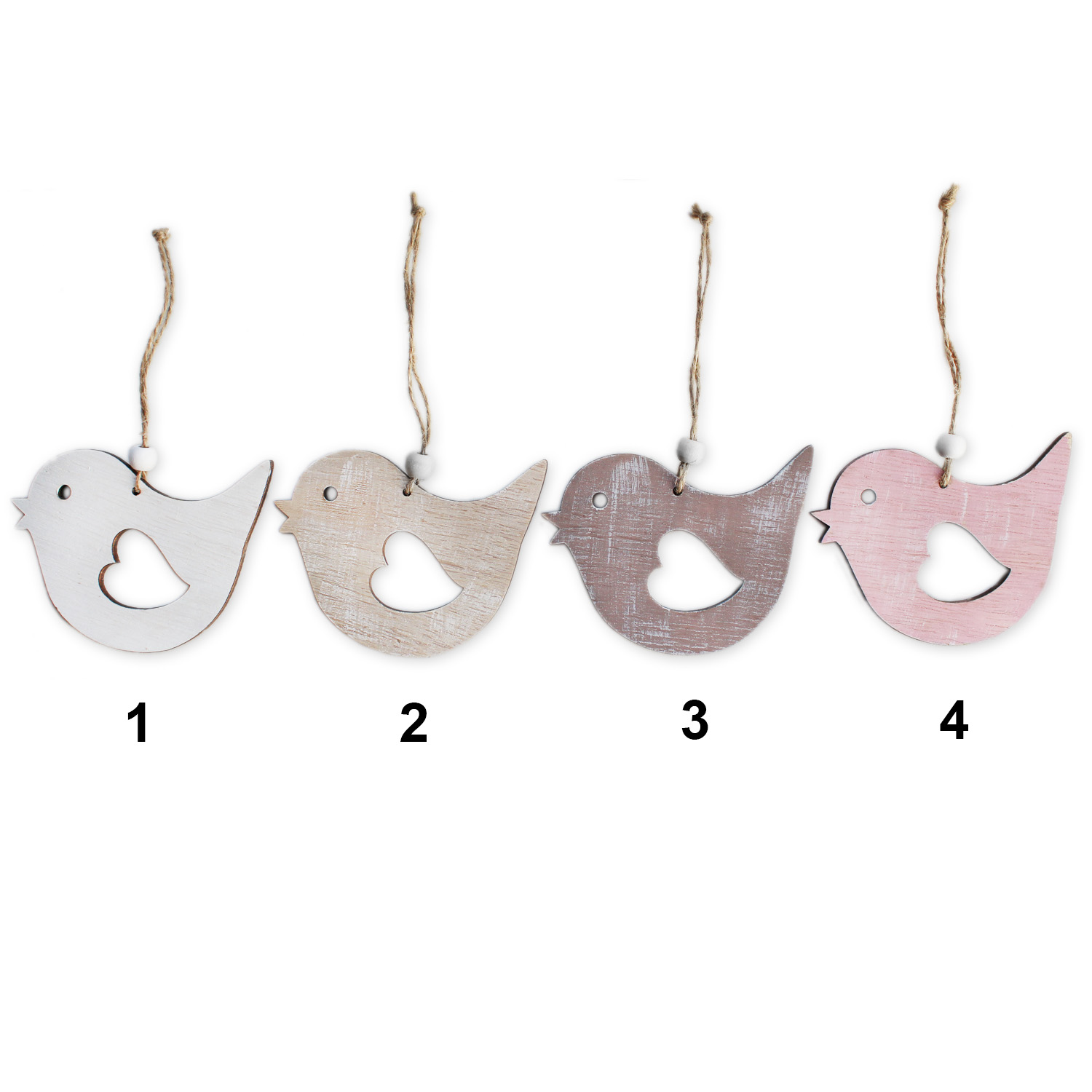 Ptáček závěs dřevo v.7,5cm mix