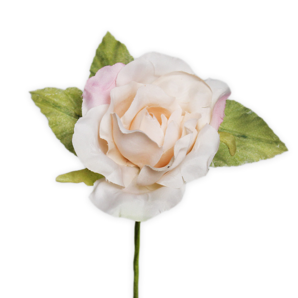 Růže zápich textilní v.15cm sv.růžová