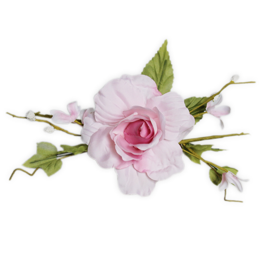 Růže zápich textilní dl.27cm růžová