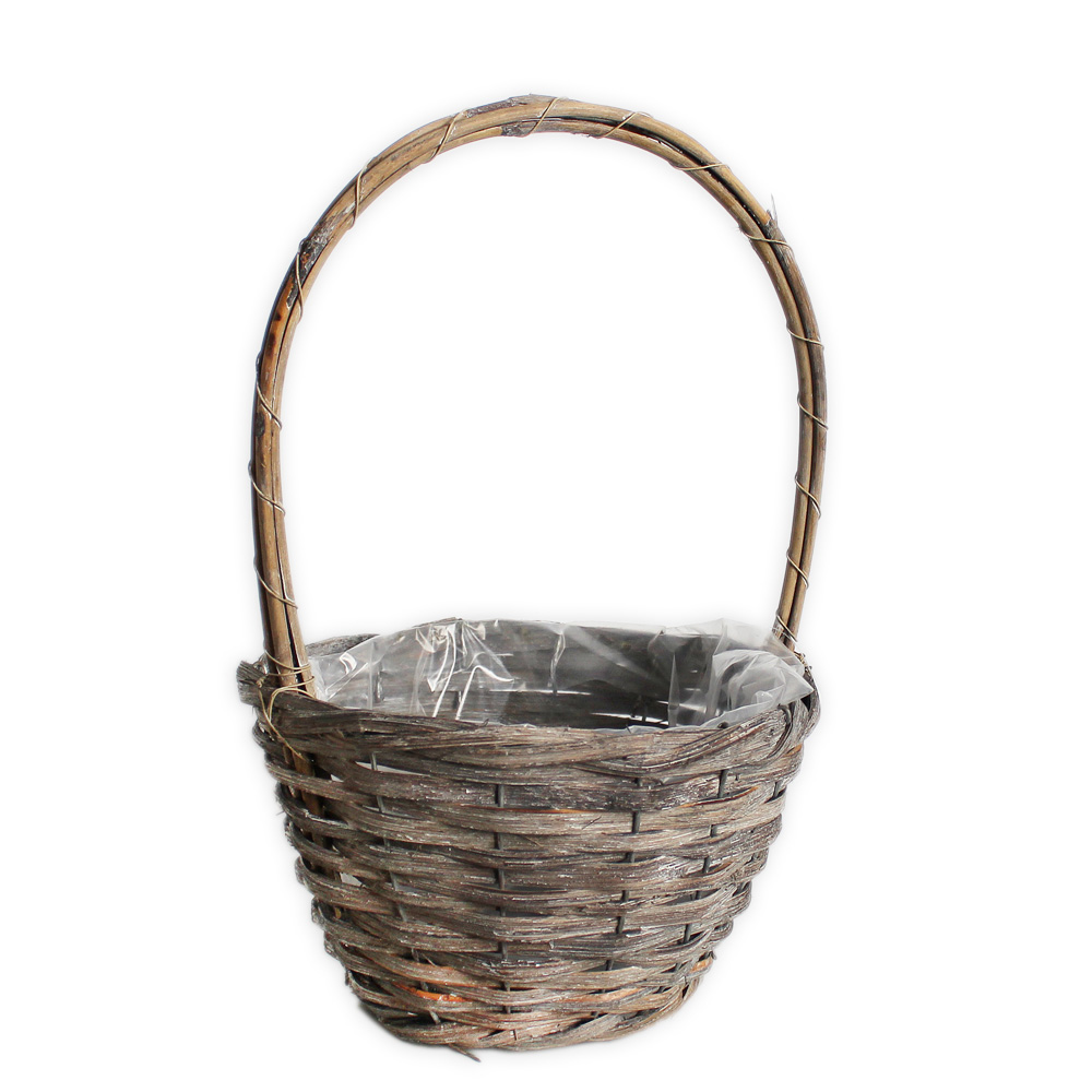 Proutí koš s uchem pr.25x38cm natural