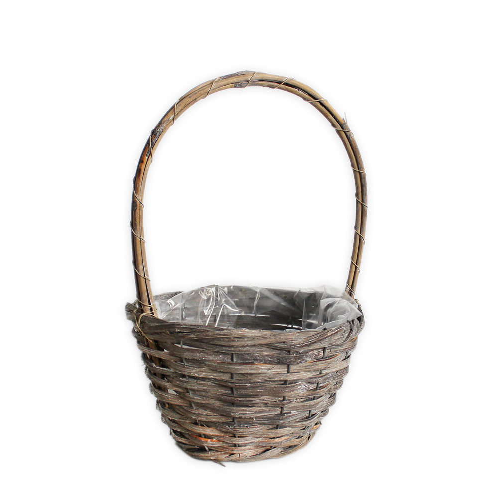 Proutí koš s uchem pr.22x32cm natural