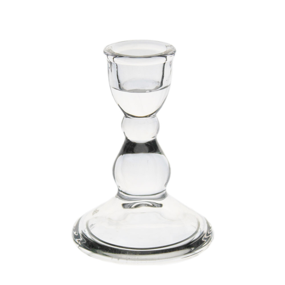 Svícen sklo pr.6,5V9cm čirá