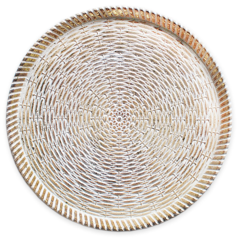 Tác dřevo pr.38cm zlatý