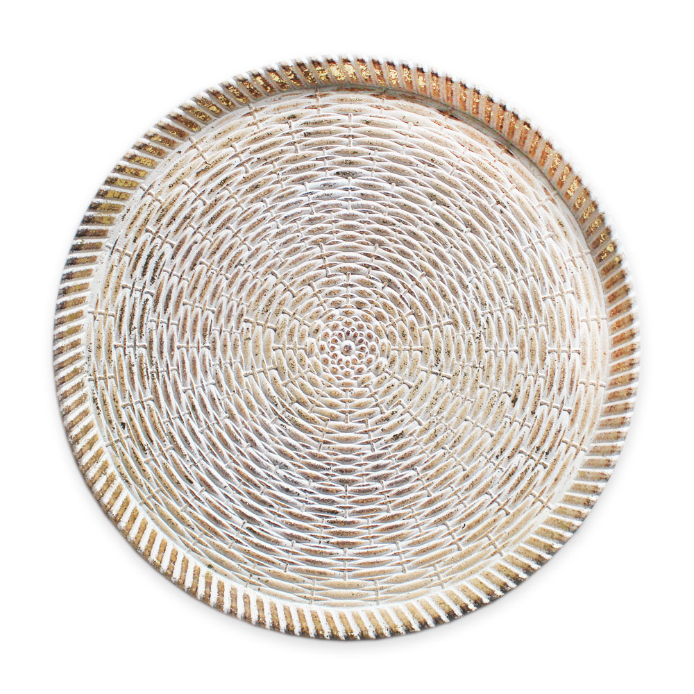 Tác dřevo pr.30cm zlatý