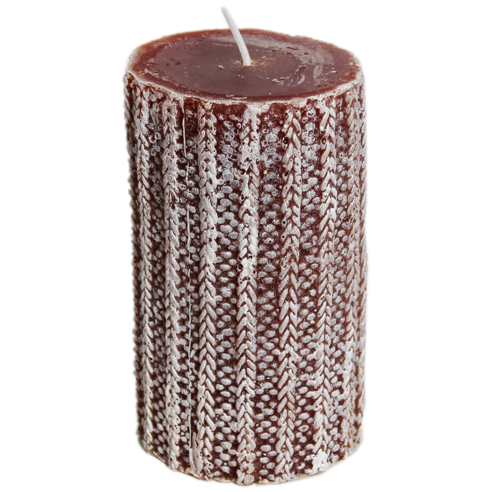 Svíčka Rustik pr.70x120mm svetr hnědá