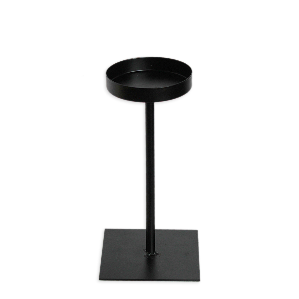 Svícen kov v.15x8cm černý