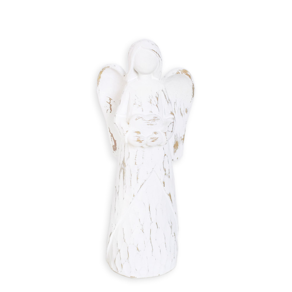 Anděl polyresin v.15cm zlatá patina