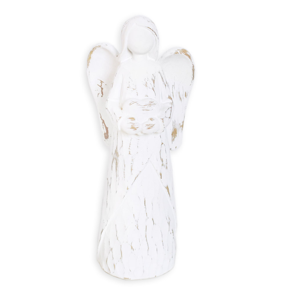 Anděl polyresin v.20cm bílá patina