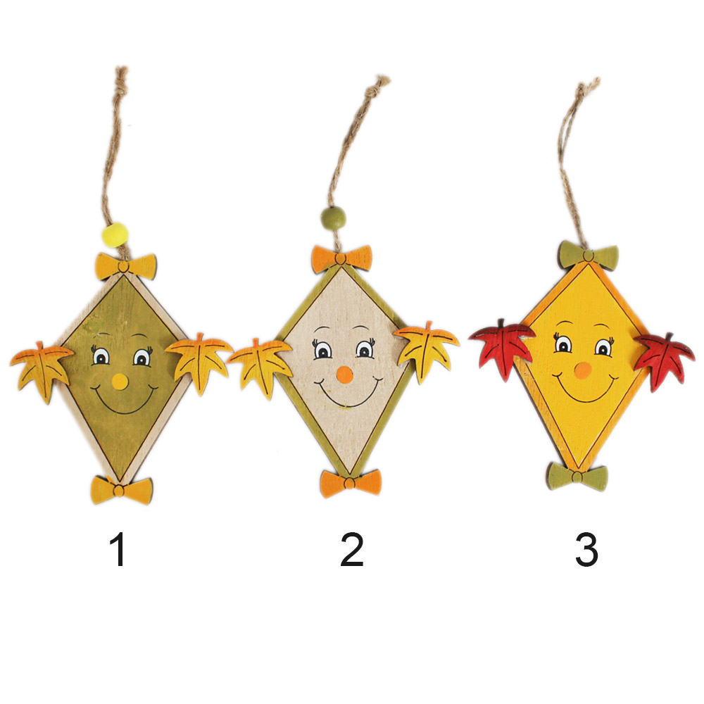 Drak dřevo závěs v.9,5cm mix S/2