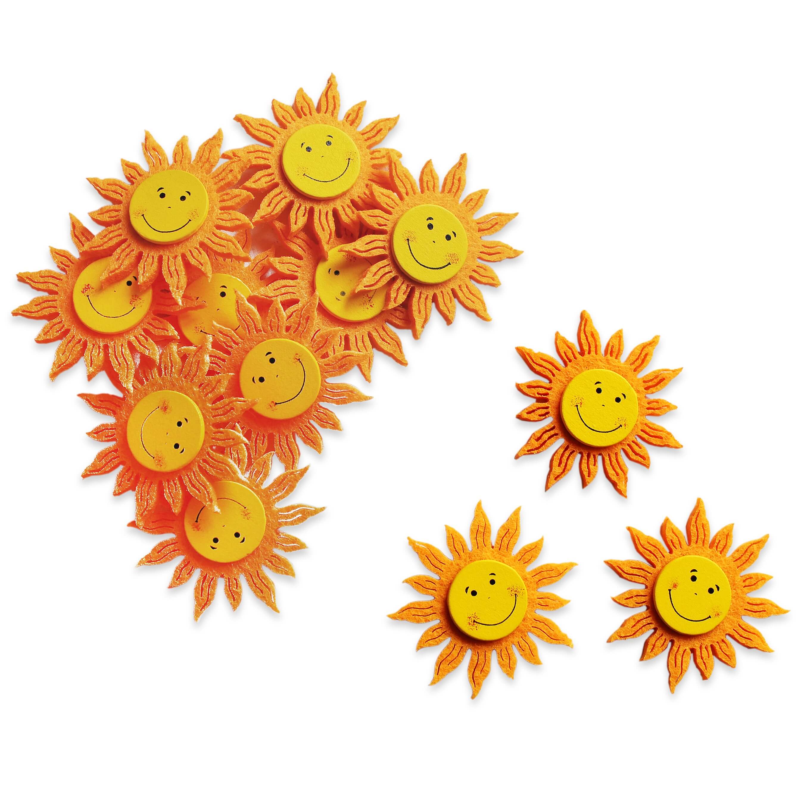 Sluníčko dřevo přízdoba pr.4cm S/12ks