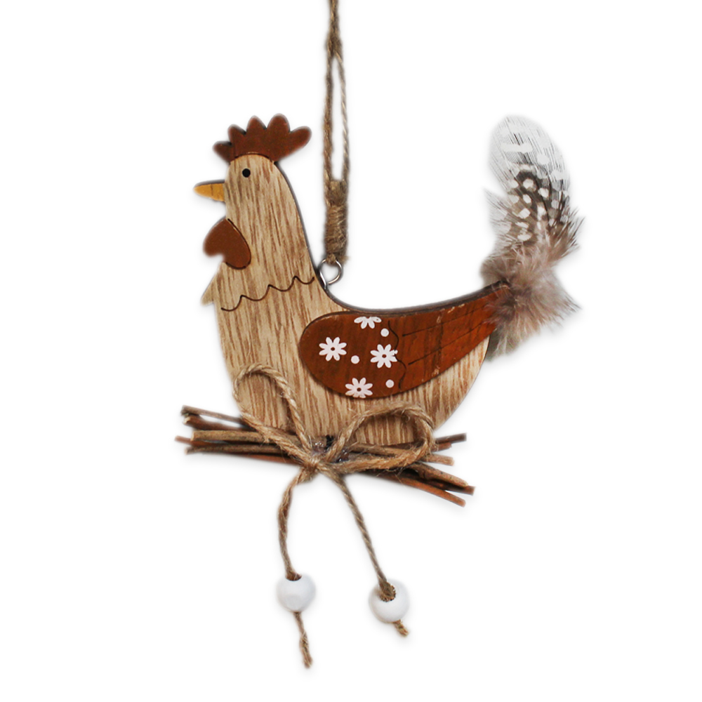 Kohout závěs dřevo 10cm