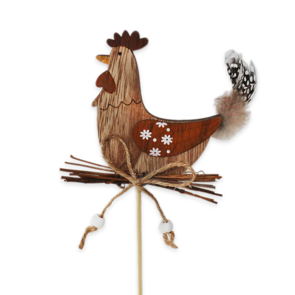 Kohout zápich dřevo v.9x33cm natural