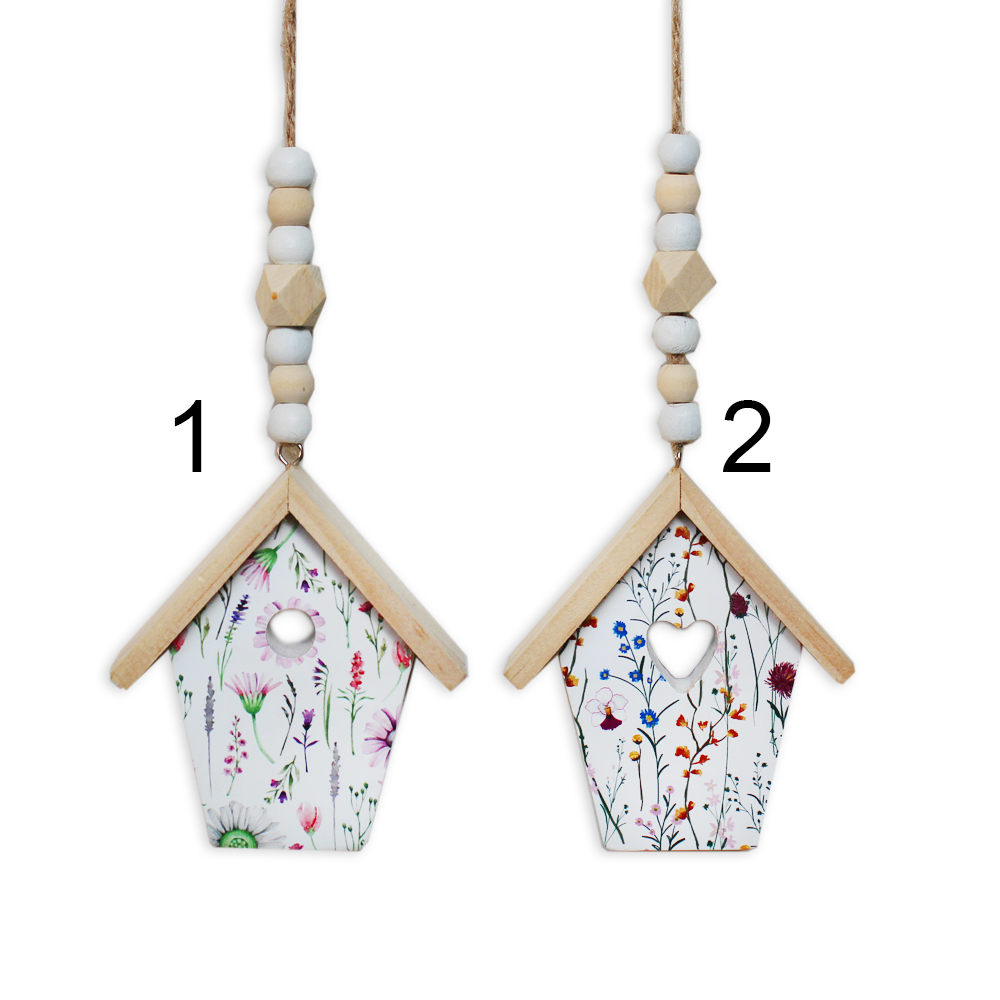 Budka závěs dřevo dl.25cm mix