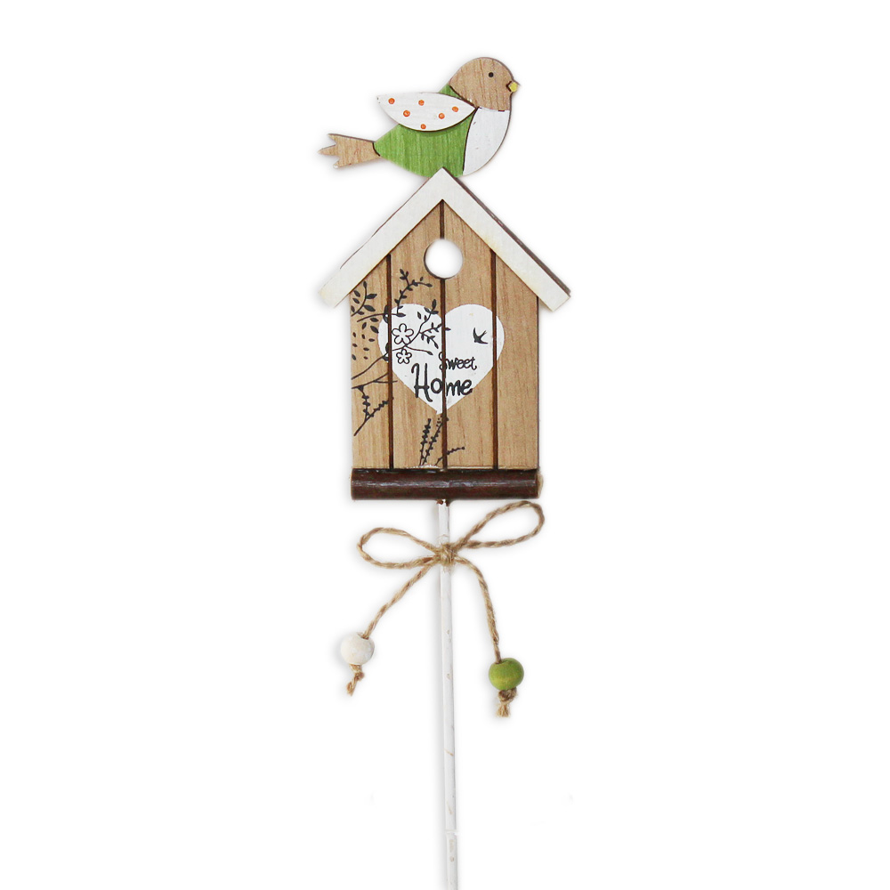 Budka zápich dřevo dl.34cm