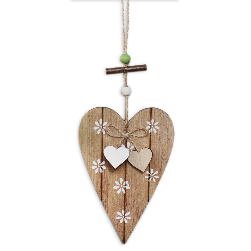 Srdce závěs dřevo pr.15cm natural