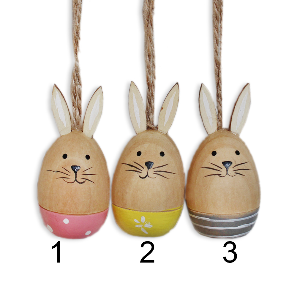Zajíc závěs dřevo 3cm mix