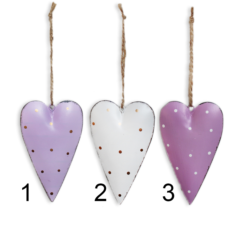 Srdce závěs plech v.11cm mix