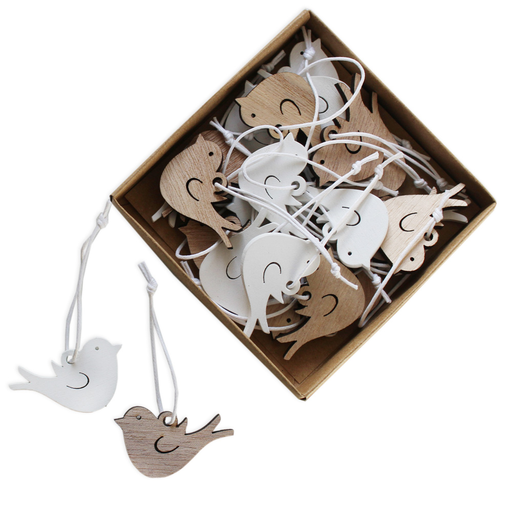 Ptáček závěs dřevo dl.4cm mix S/24