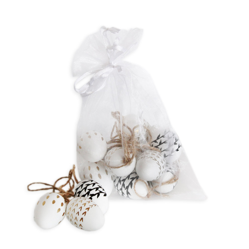 Vajíčka závěs bílá v.4cm pvc S/12